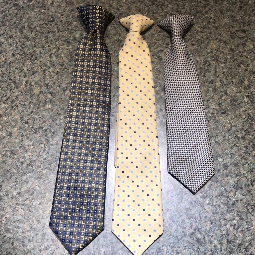 3 youth clip on ties